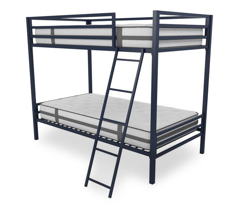 Maxwell Navy Blue Metal Twin Bunk Bed