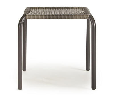 Gray All-Weather Wicker Stack Patio Side Table
