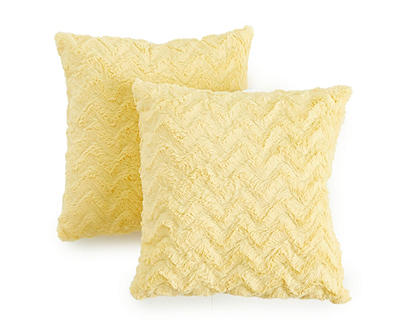 Wave Yellow Throw Pillow, 2-Pack