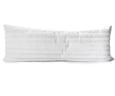 Savannah Ivory Textured-Stripe Fuzzy Body Pillow