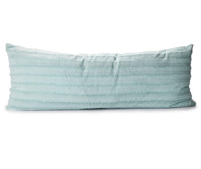 Savannah Aqua Textured-Stripe Fuzzy Body Pillow