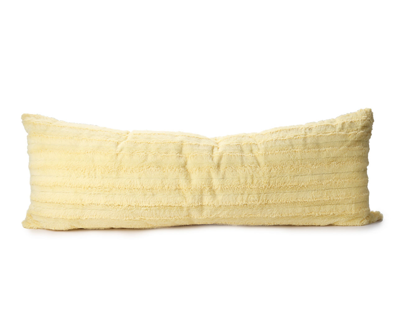 Savannah Yellow Textured-Stripe Fuzzy Body Pillow