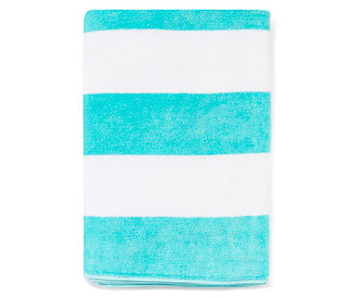Turquoise & White Stripe Cabana Beach Towel