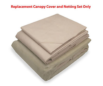 Manhattan Gazebo Beige Replacement Riplock Canopy & Side Mosquito Netting Set
