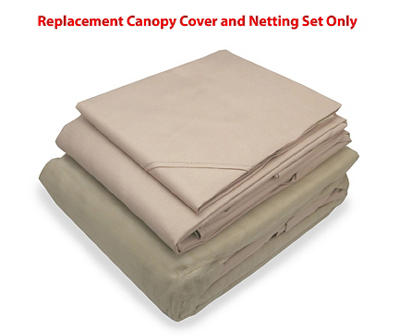 Eagle Brooke/Ashford/Asheville Gazebo Beige Replacement Riplock Canopy & Side Mosquito Netting Set