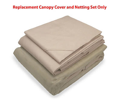 Heritage Gazebo Beige Replacement Riplock Canopy & Side Mosquito Netting Set