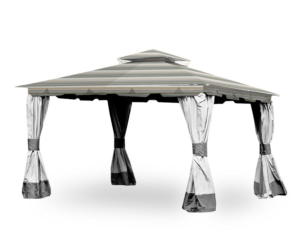 Garden Winds Monterey Gazebo Stone Stripe Replacement Canopy Big Lots