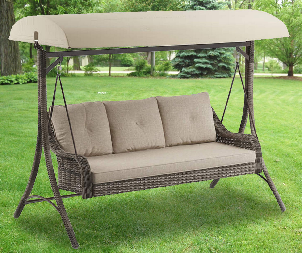 Garden Winds Lakewood Swing Beige Replacement Canopy Big