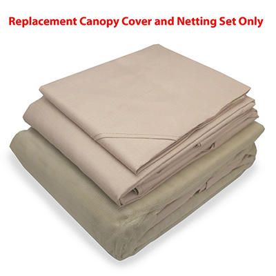 Oakmont Gazebo Beige Replacement Riplock Canopy & Side Mosquito Netting Set