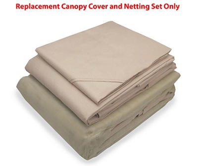 Windsor Dome Gazebo Beige Replacement Riplock Canopy & Side Mosquito Netting Set