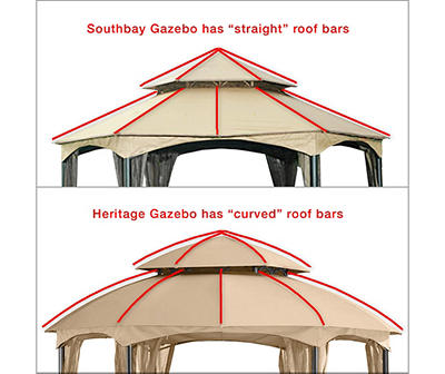 Southbay Gazebo Stone Stripe Replacement Canopy