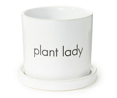 4IN WHITE PLANT LADY PLANTER