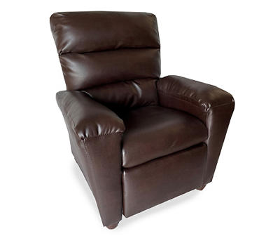 Kids' Brown Faux Leather Recliner