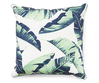 Tropical Bliss Palm Leaf Outdoor Throw Pillow