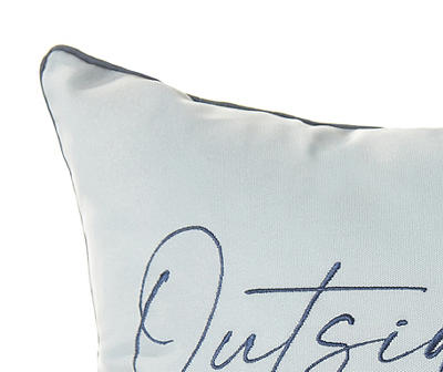 "Outside Is My Happy Place" Outdoor Lumbar Throw Pillow