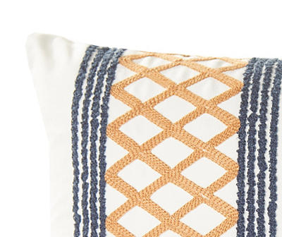 Annandale Embroidered Outdoor Lumbar Throw Pillow