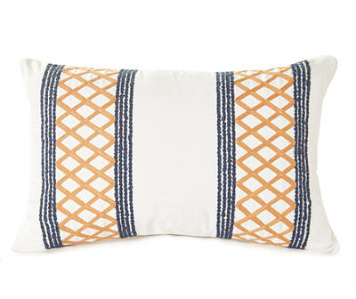 Annandale Embroidered Outdoor Lumbar Throw Pillow