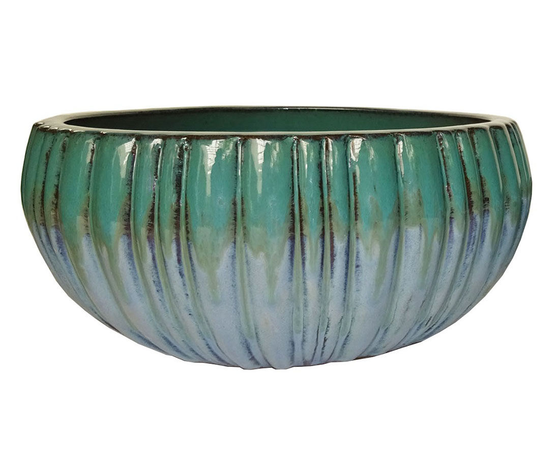 Real Living Real Living Aqua Low Bowl Ceramic Planter Big Lots