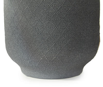 6" Gray Diamond Textured Ceramic Planter