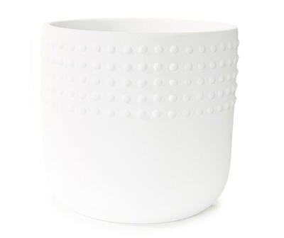 8" White Hobnail Ceramic Planter