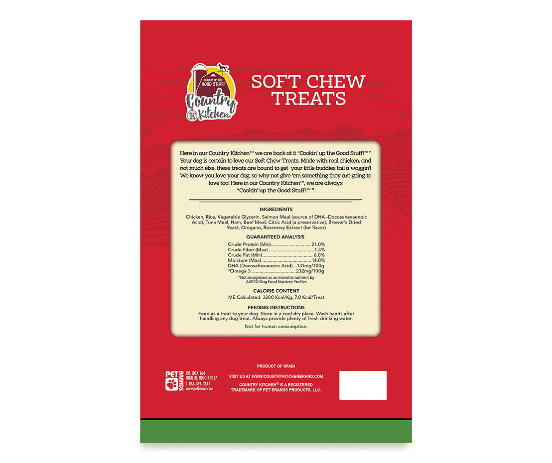 Country kitchen serrano top soft chew dog treats