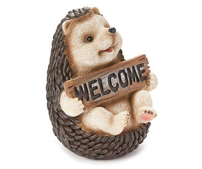 8.35" Welcome Hedgehog & Sign Decor
