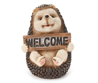 8.35" Welcome Hedgehog & Sign Decor