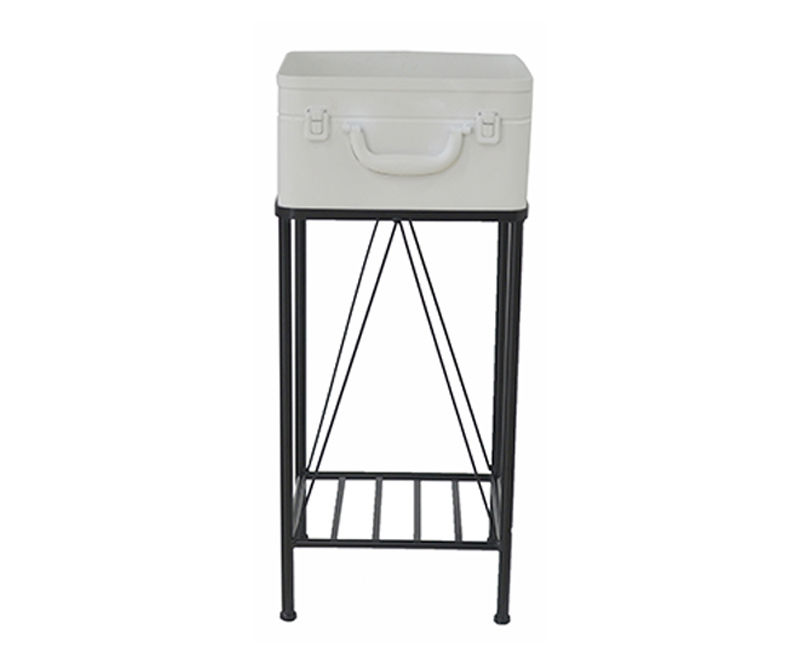 22.75" Suitcase Look Metal Plant Stand
