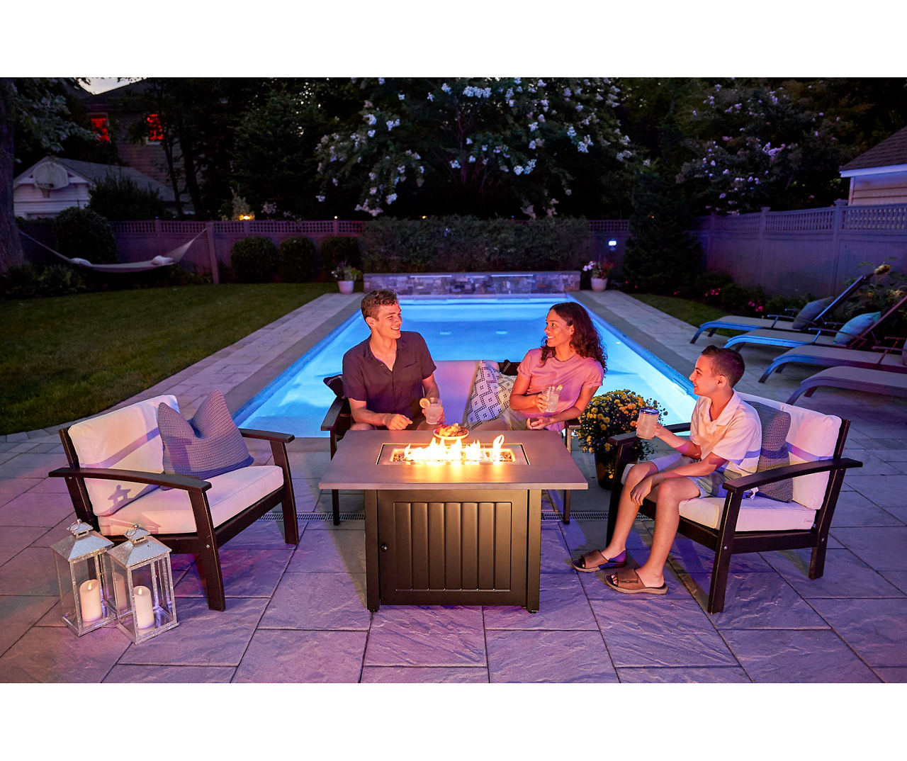 40" Bradley Concrete Look Gas Fire Pit