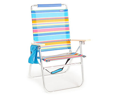 Big Tycoon Pink & Blue Stripe Folding Chair