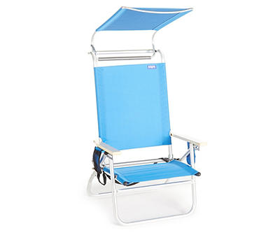 Blue Folding Canopy Beach Chair