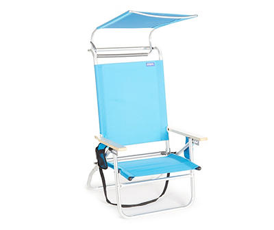 Light Blue Folding Canopy Beach Chair