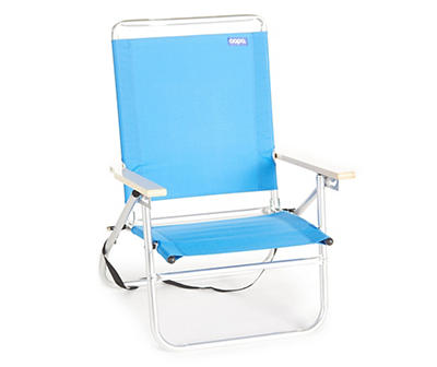 Blue Mid-Height Folding Beach Chair