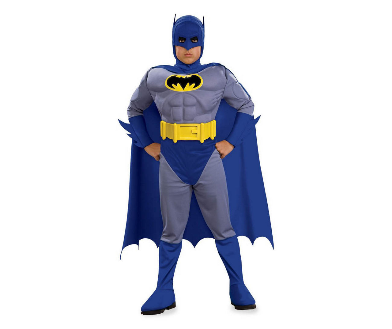 Kids Size S The Brave & The Bold Deluxe Muscle Chest Batman Costume