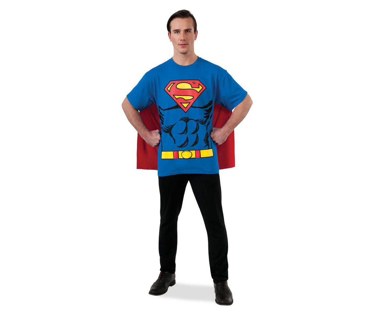 verhaal ontwerper Lang Superman Adult T-Shirt With Cape Costume | Big Lots