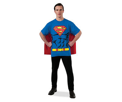 Superman Adult T-Shirt With Cape Costume