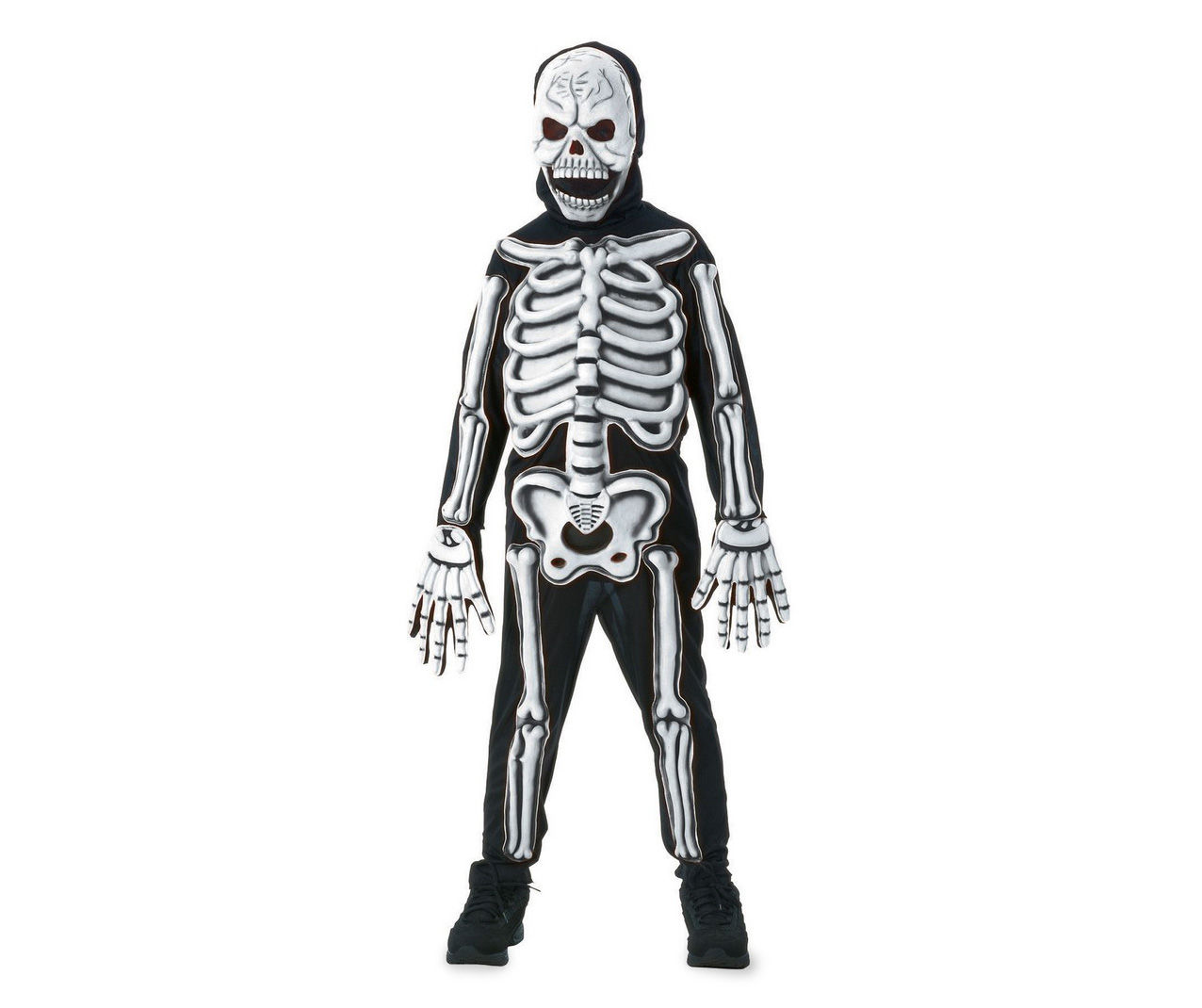 Kids Size M Glow-in-the-Dark Skeleton Costume