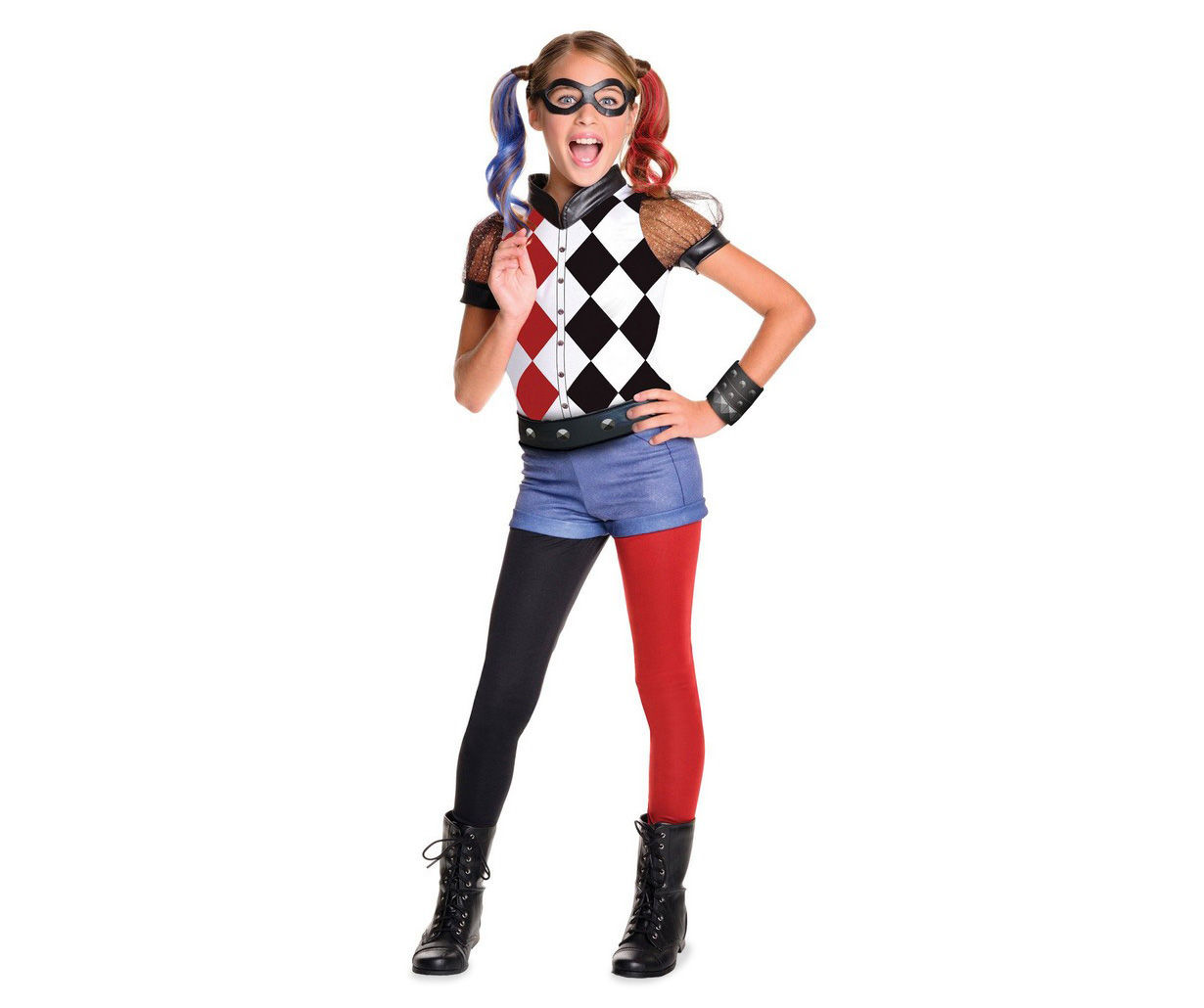 Kids Size L DC Superhero Girls Deluxe Harley Quinn Costume