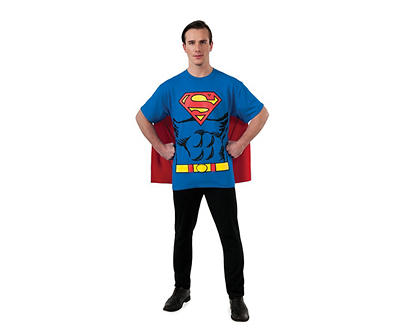 Men's Small Superman T-Shirt Costume Kit