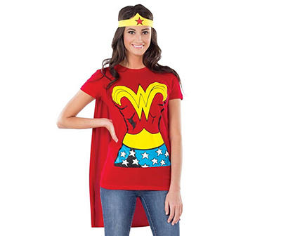 Wonder Woman Adult T-Shirt With Cape Costume