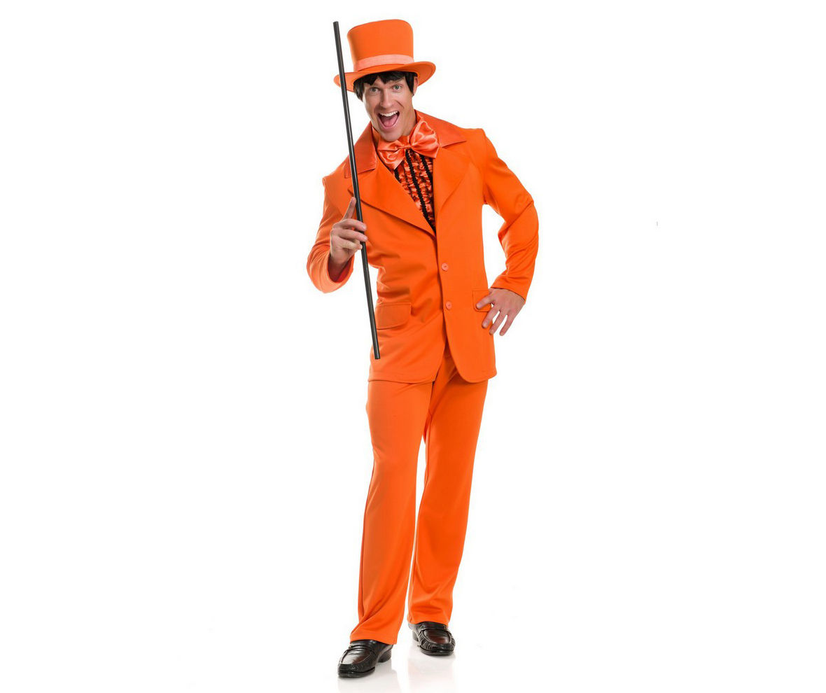 Men's Small Dumb & Dumber Orange Tuxedo Costume | Big Lots