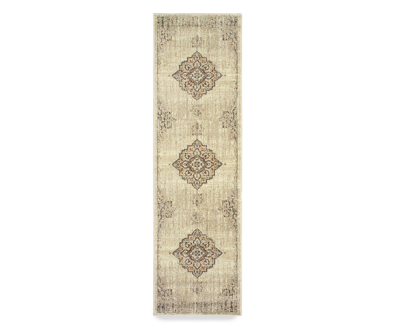 Pascal Ivory Distressed Floral Area Rug, (3.1' x 5.5')
