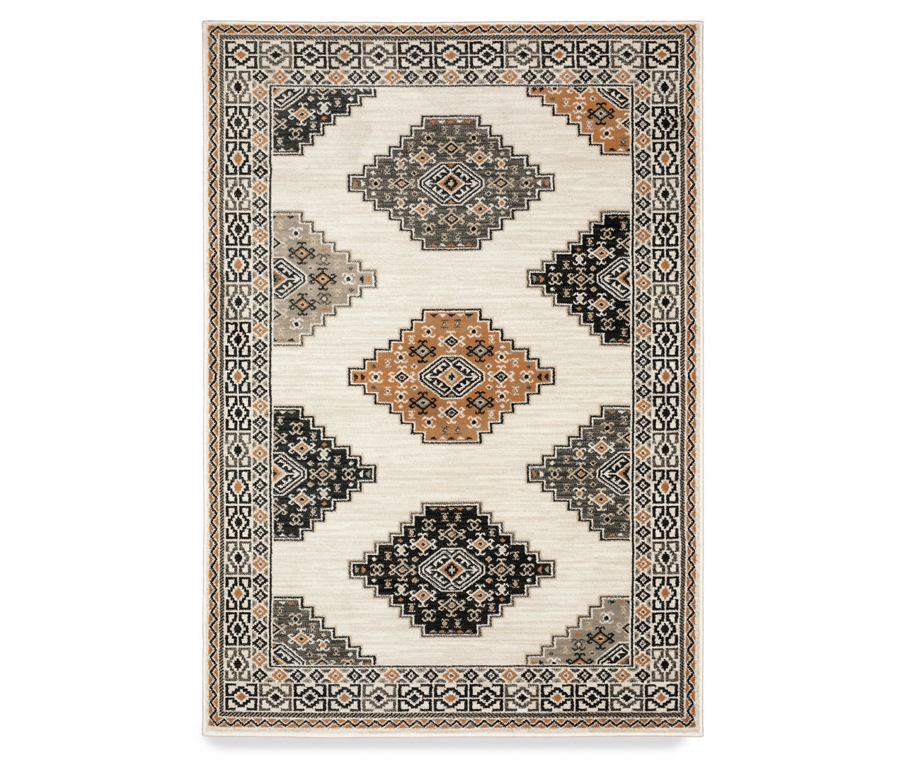 Ralea Ivory & Blue Traditional Pattern Area Rug, (7.1' x 10.1')