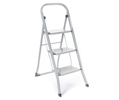 Home Basics 3 Step Folding Steel Ladder with Anti-Slip Steps and Non-Marring Feet