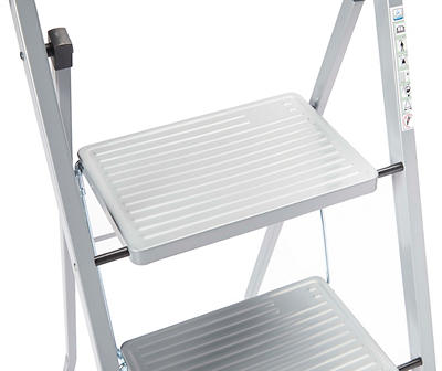 Home Basics 3 Step Folding Steel Ladder with Anti-Slip Steps and Non-Marring Feet