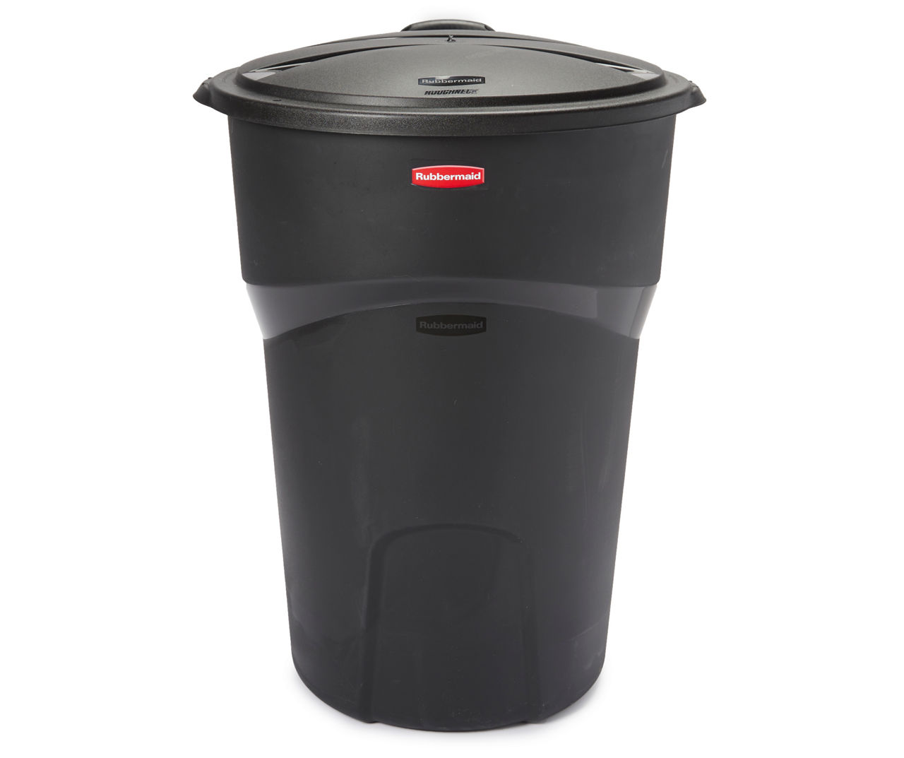 32 Gal. Black Heavy Structural Wheeled Outdoor Trash Can with Spring Lids  and Heavy Handles (2-Pieces)