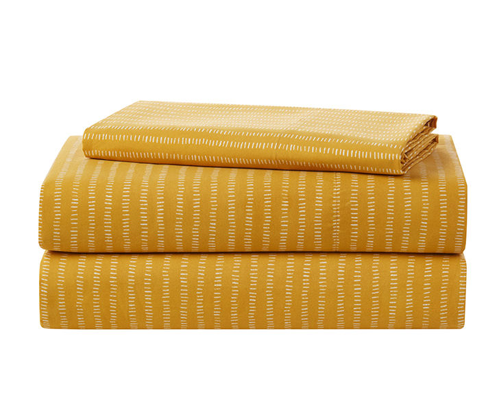 Real Living Yellow Dash Stripe Sheet Set | Big Lots