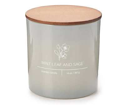 Mint Leaf & Sage Gray Jar Candle, 14 oz.