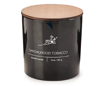 Sandalwood Tobacco Black Jar Candle, 14 oz.