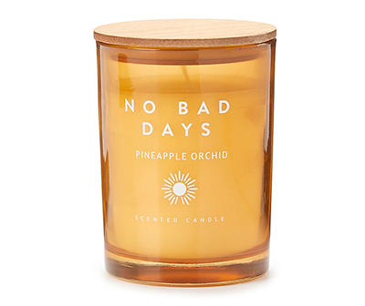 Pineapple Orchid Yellow & White Jar Candle, 8.5 oz.